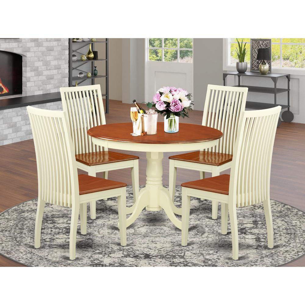 Dining Room Set Buttermilk & Cherry, HLIP5-BMK-W
