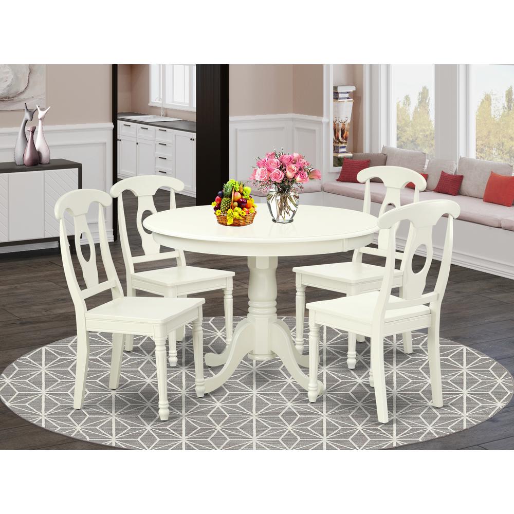 Dining Room Set Linen White, HLKE5-LWH-W