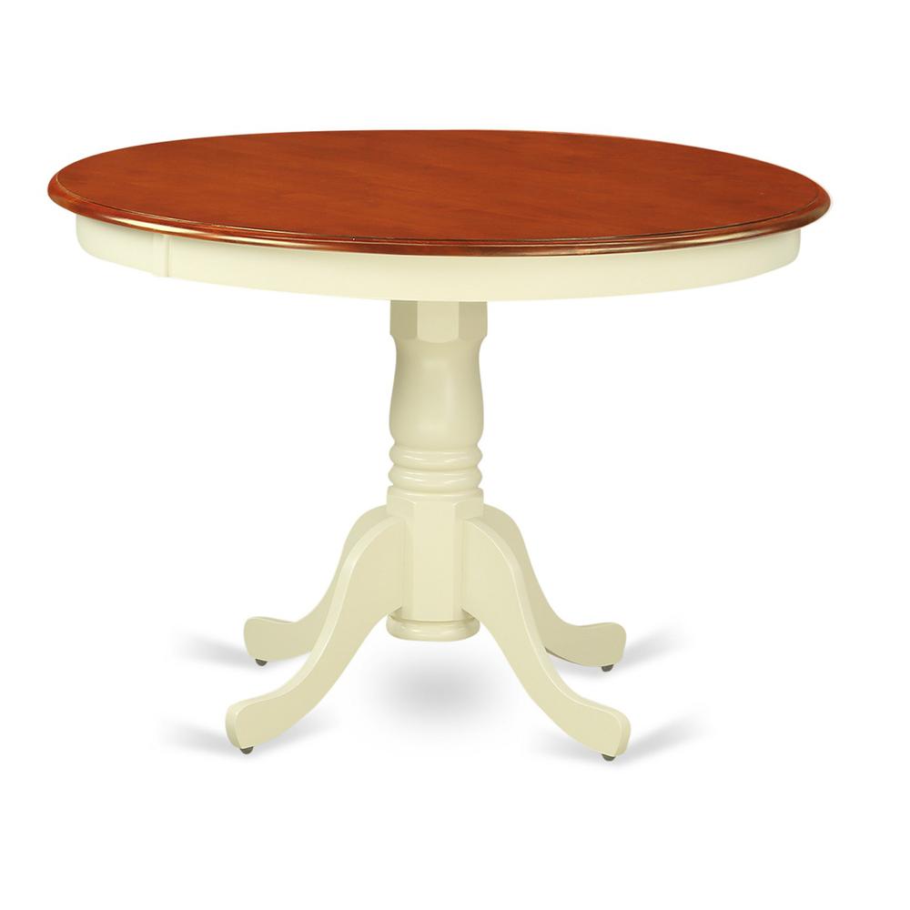 HLPL5-BMK-C 5 Pc set with a Dining Table and 4 Dinette Chairs in Buttermilk and Cherry .