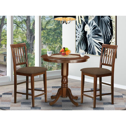 JAVN3-MAH-C 3 Pc Dining counter height set - Dining Table and 2 counter height Chairs.