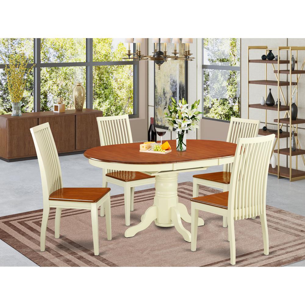 Dining Room Set Buttermilk & Cherry, KEIP5-BMK-W