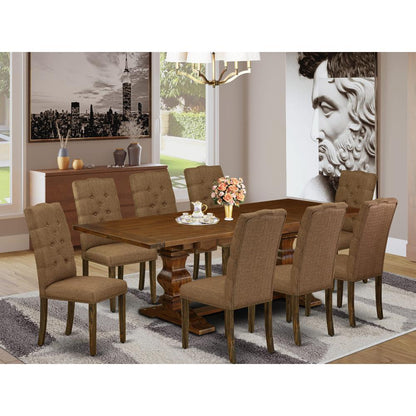 East West Furniture Dining Table Set, 42x92 Inch, LAEL9-87-18