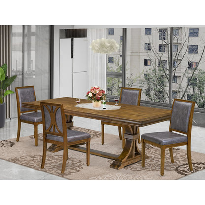 5 Piece Dining Table Set Consist of Dining Room Table and 4 Padded Chairs