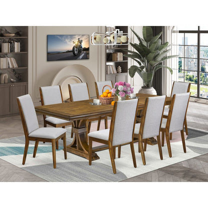 9 Pieces Dining table set a Rectangular Kitchen Table and 8 Dining Room Chairs