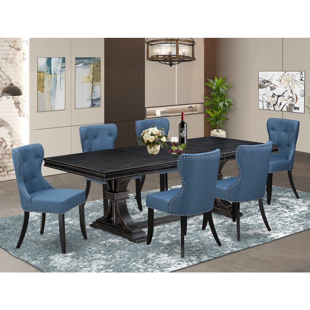 7 piece Kitchen Table Set of a Kitchen Table and 6 Dinning Room Chairs