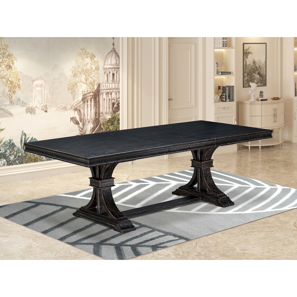 5 piece Kitchen Table Set of a Dining Table and 4 Dark Grey Modern Dining Chairs