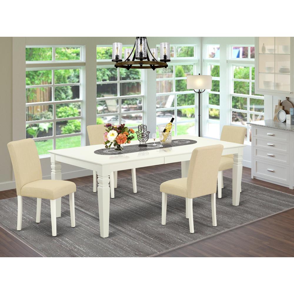 Dining Room Set Linen White, LGAB5-LWH-02