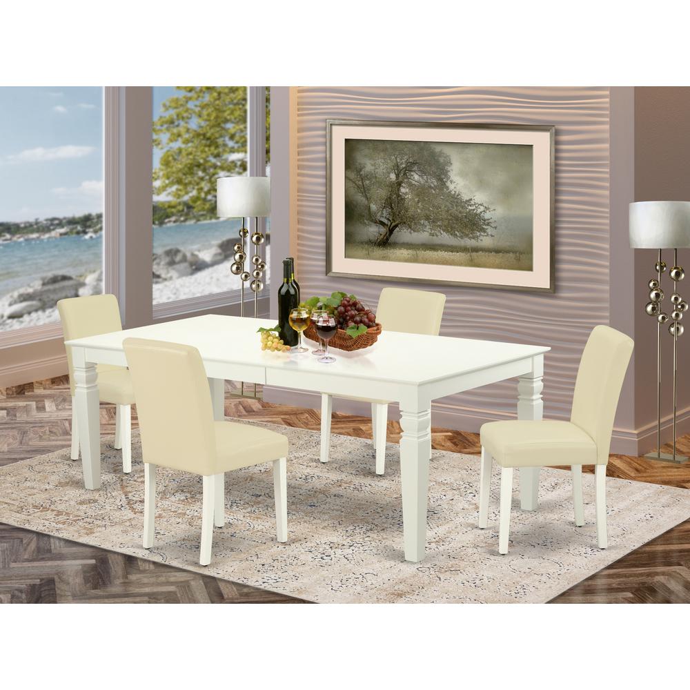 Dining Room Set Linen White, LGAB5-LWH-64