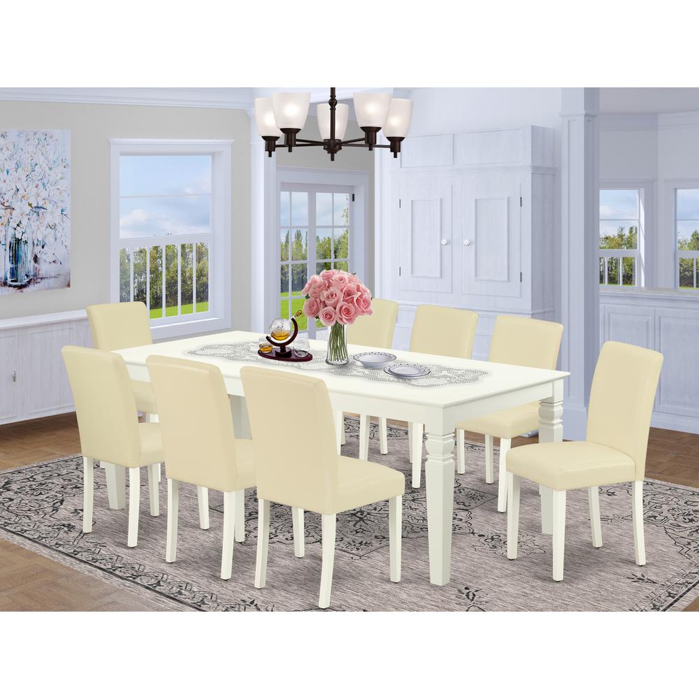 Dining Room Set Linen White, LGAB9-LWH-64