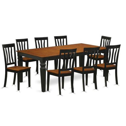 9  PcKitchen  dinette  set  with  a  Table  and  8  Dining  Chairs  in  Black  and  Cherry