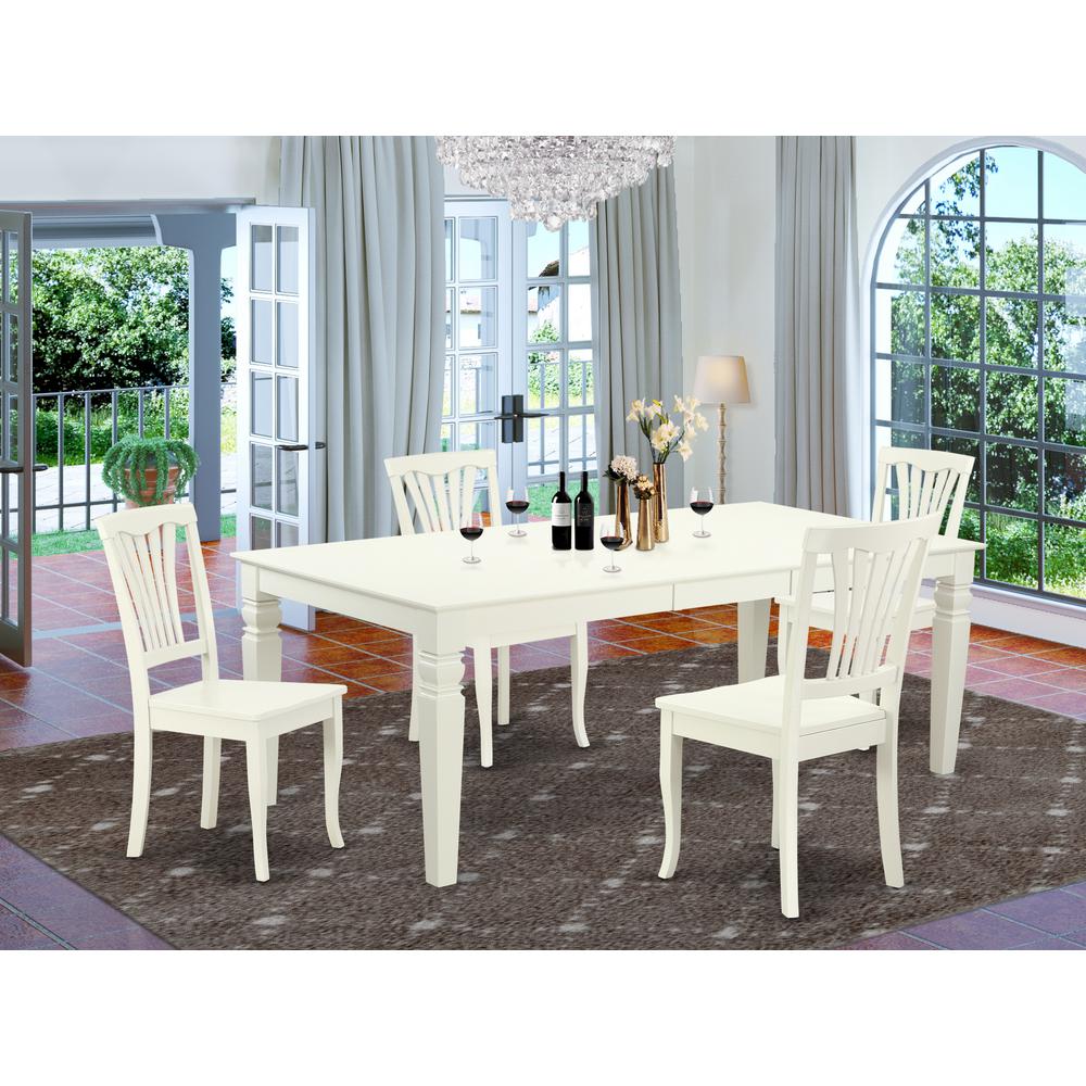 Dining Room Set Linen White, LGAV5-LWH-W