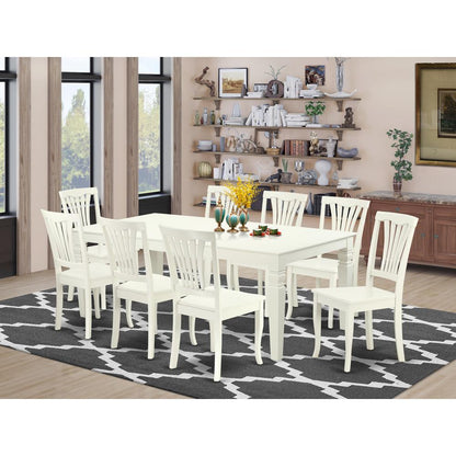Dining Room Set Linen White, LGAV9-LWH-W