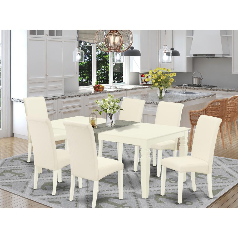 Dining Room Set Linen White, LGBA7-LWH-01