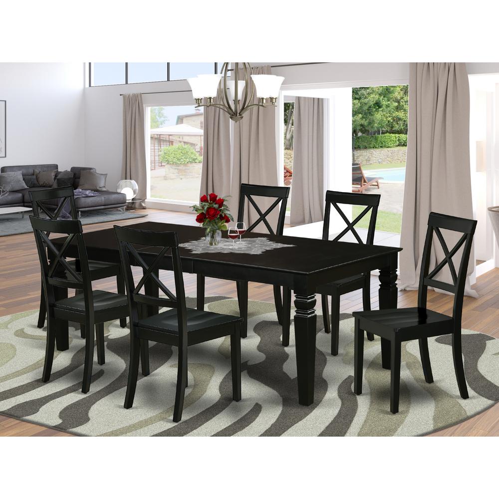 Dining Room Set Black, LGBO7-BLK-W