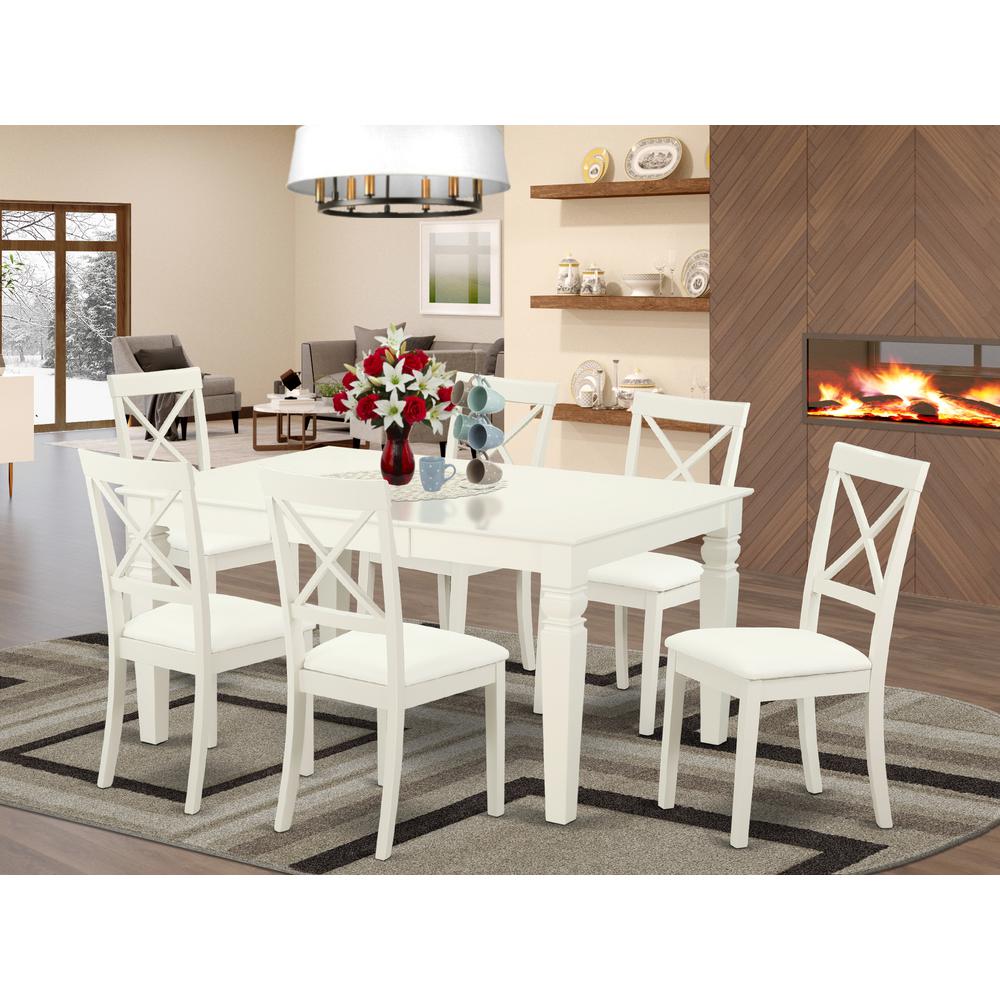 Dining Room Set Linen White, LGBO7-LWH-LC