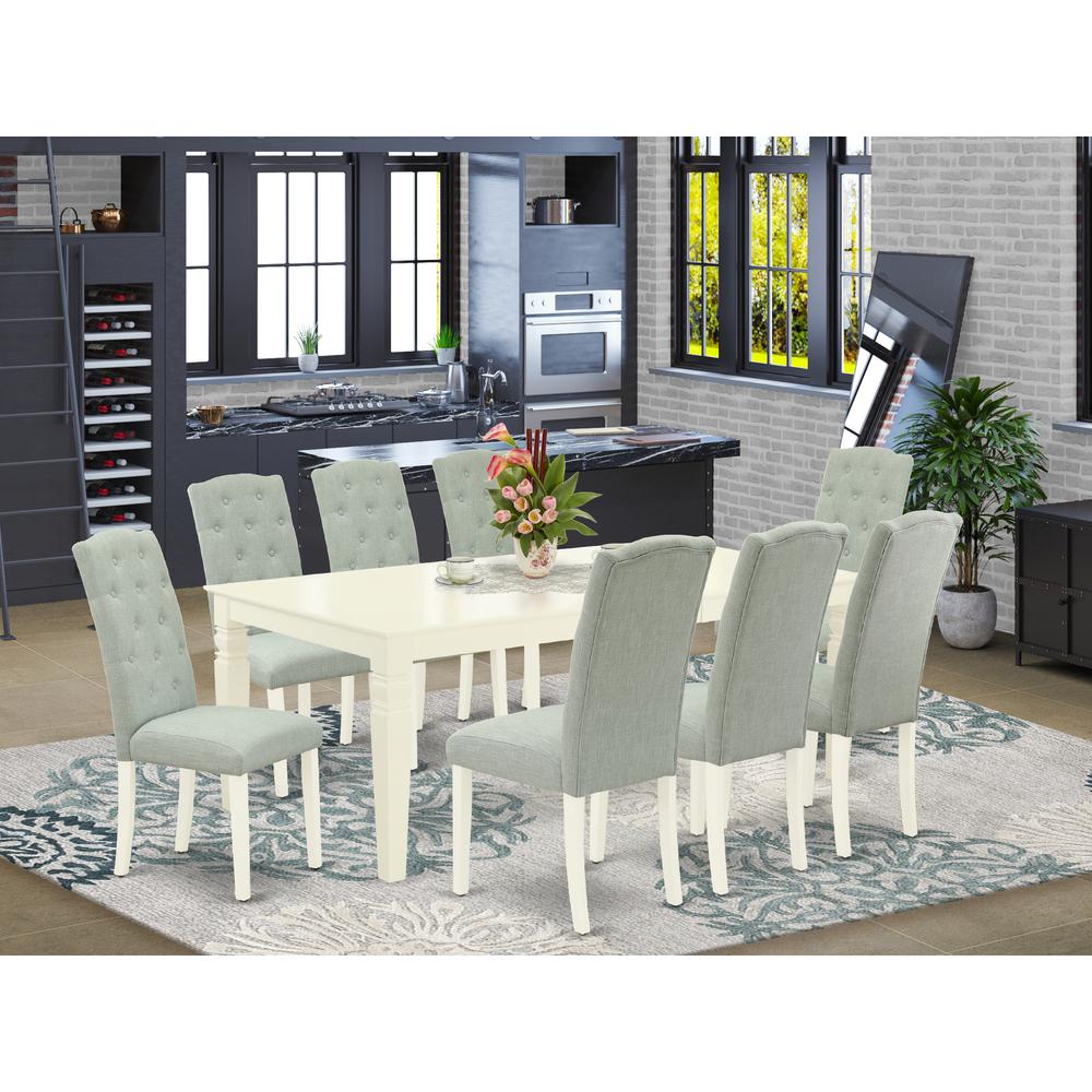 Dining Room Set Linen White, LGCE9-LWH-15