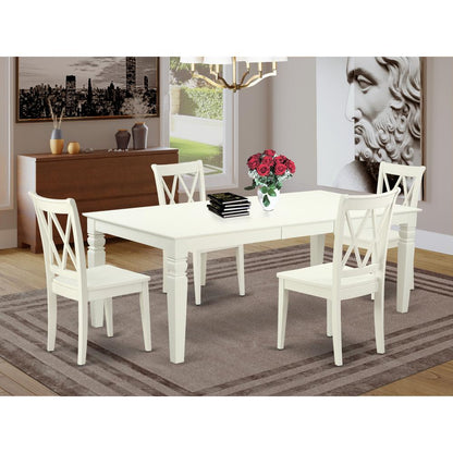 Dining Room Set Linen White, LGCL5-LWH-W