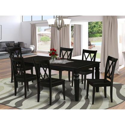 Dining Room Set Black, LGCL7-BLK-W