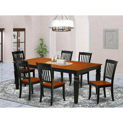 Dining Room Set Black & Cherry, LGDA7-BCH-W