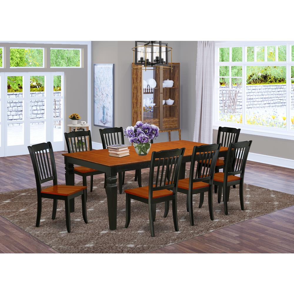 Dining Room Set Black & Cherry, LGDA9-BCH-W