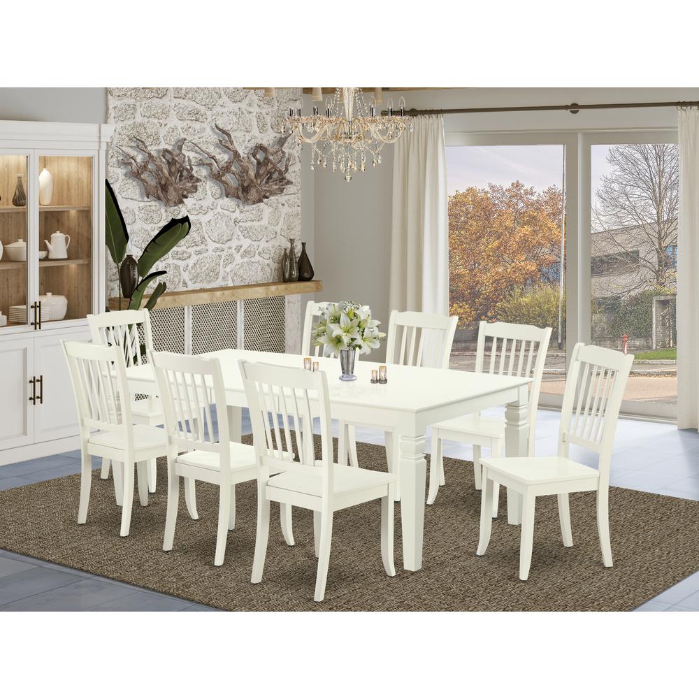 Dining Room Set Linen White, LGDA9-LWH-W
