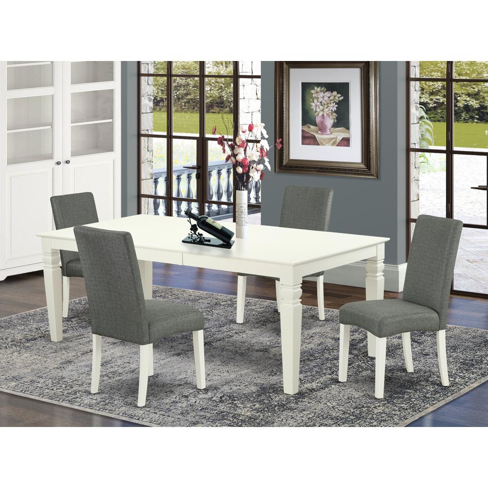 Dining Room Set Linen White, LGDR5-LWH-07