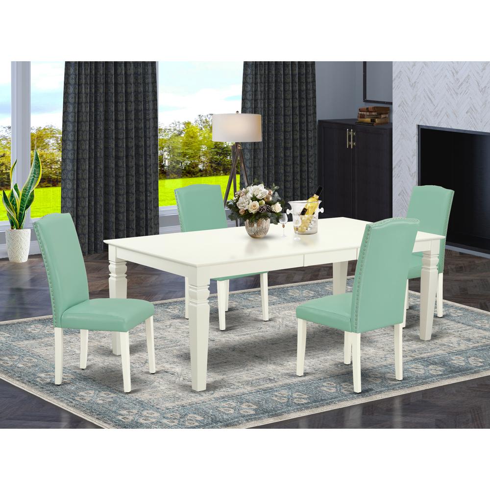 Dining Room Set Linen White, LGEN5-LWH-57