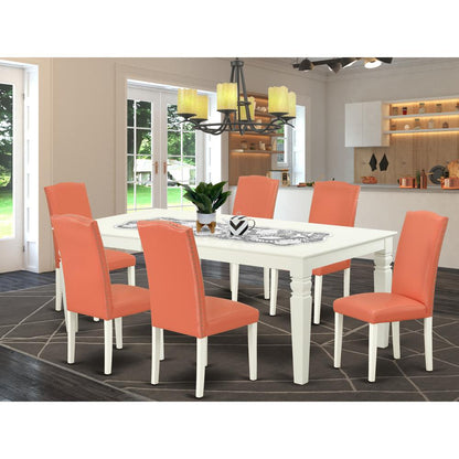 Dining Room Set Linen White, LGEN7-LWH-78