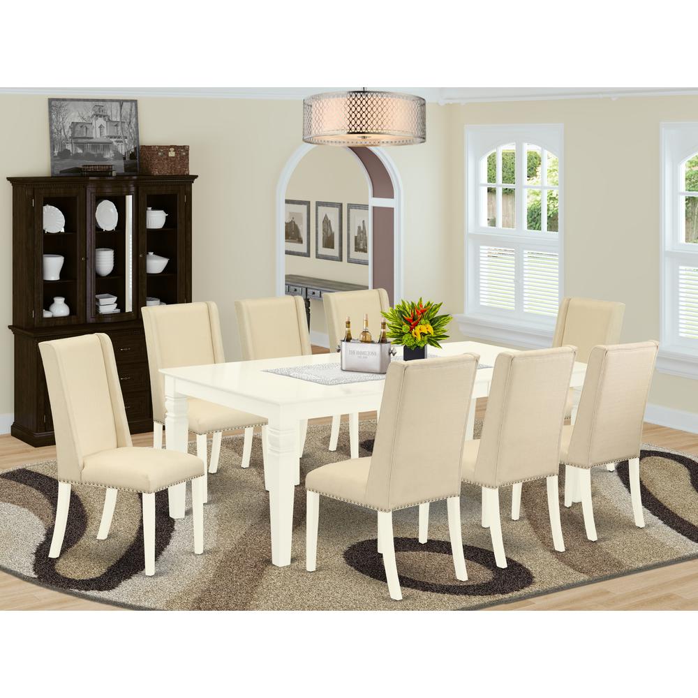 Dining Room Set Linen White, LGFL9-LWH-01