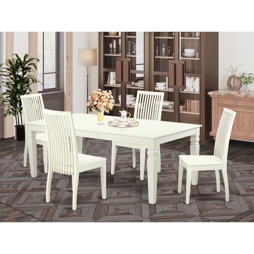 Dining Room Set Linen White, LGIP5-LWH-W