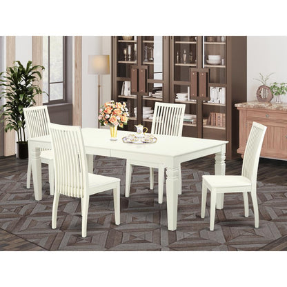 Dining Room Set Linen White, LGIP5-LWH-W