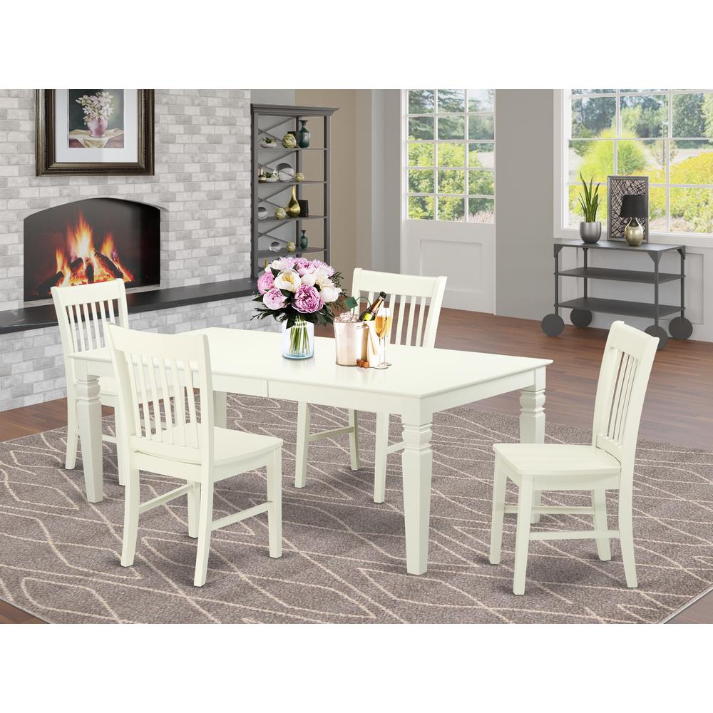 Dining Room Set Linen White, LGNO5-LWH-W
