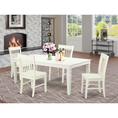 Dining Room Set Linen White, LGNO5-LWH-W