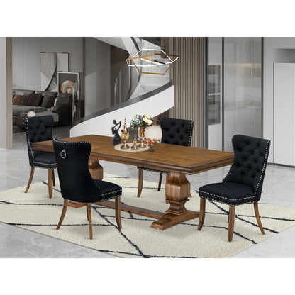 5 Pieces Modern Dining Set a Rectangle Kitchen Table and 4 Dining Chairs