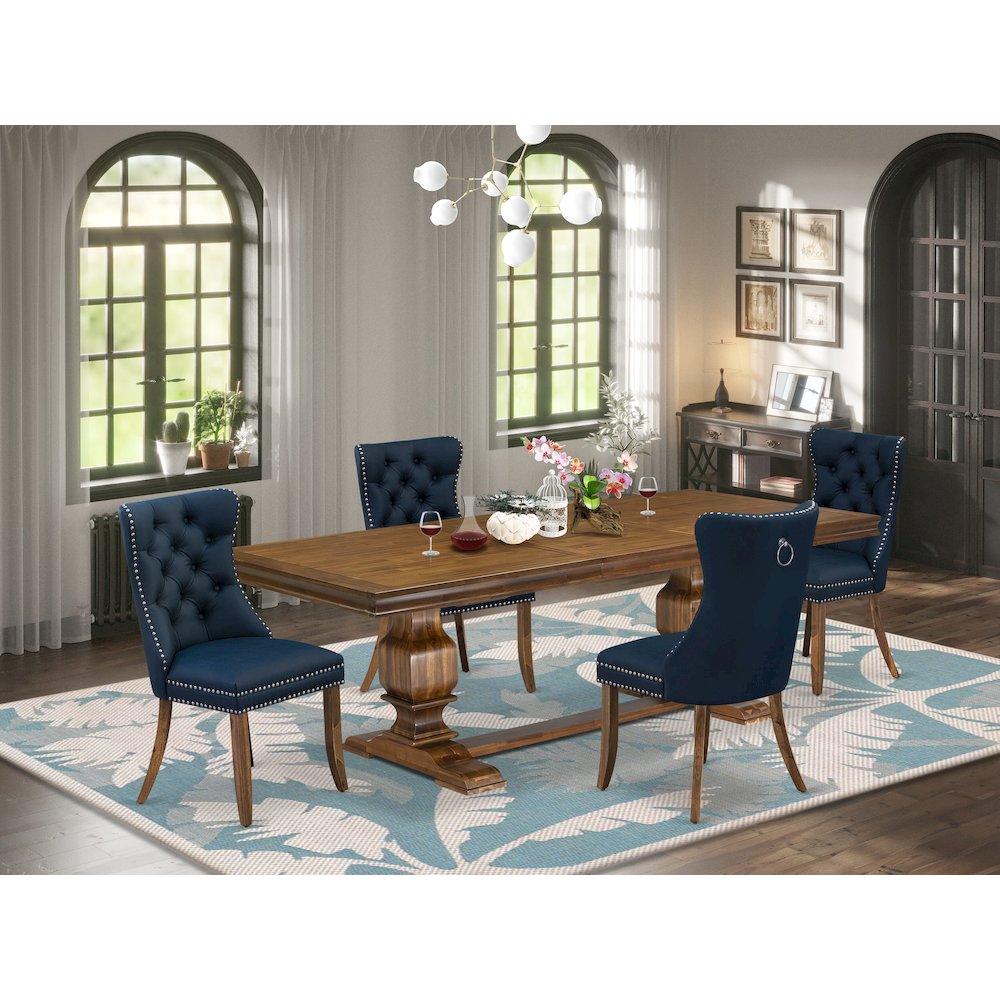 5 Pieces Modern Dining Set a Rectangle Kitchen Table and 4 Dining Chairs
