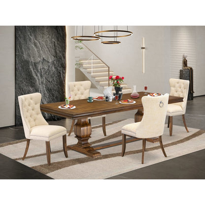 5 Pieces Modern Dining Set a Rectangle Kitchen Table and 4 Dining Chairs