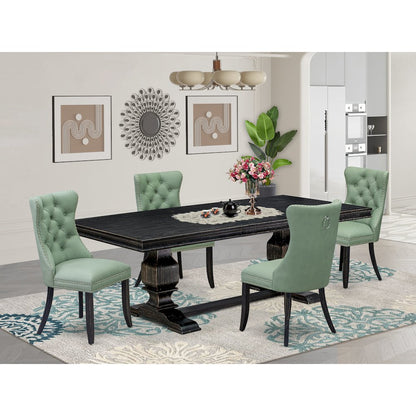 5 Pieces Modern Dining Set a Rectangle Kitchen Table and 4 Dining Chairs