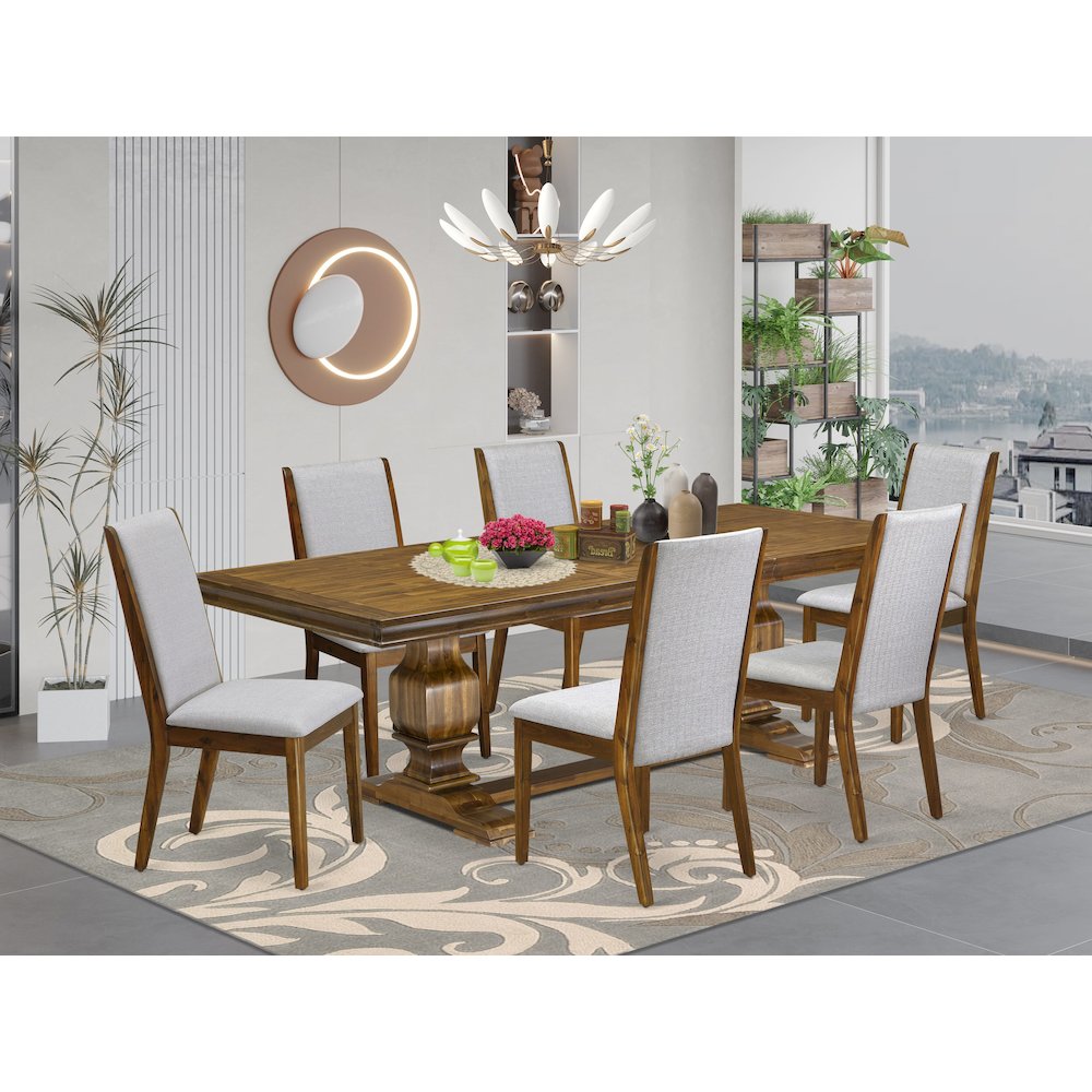 7 Pieces Dining Room set a Rectangular Kitchen Table and 6 Dining Room Chairs
