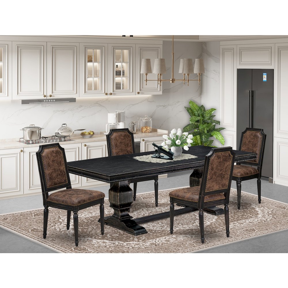 5 piece Dining Room Set consists of a Kitchen Table and 4 Dinner Chairs