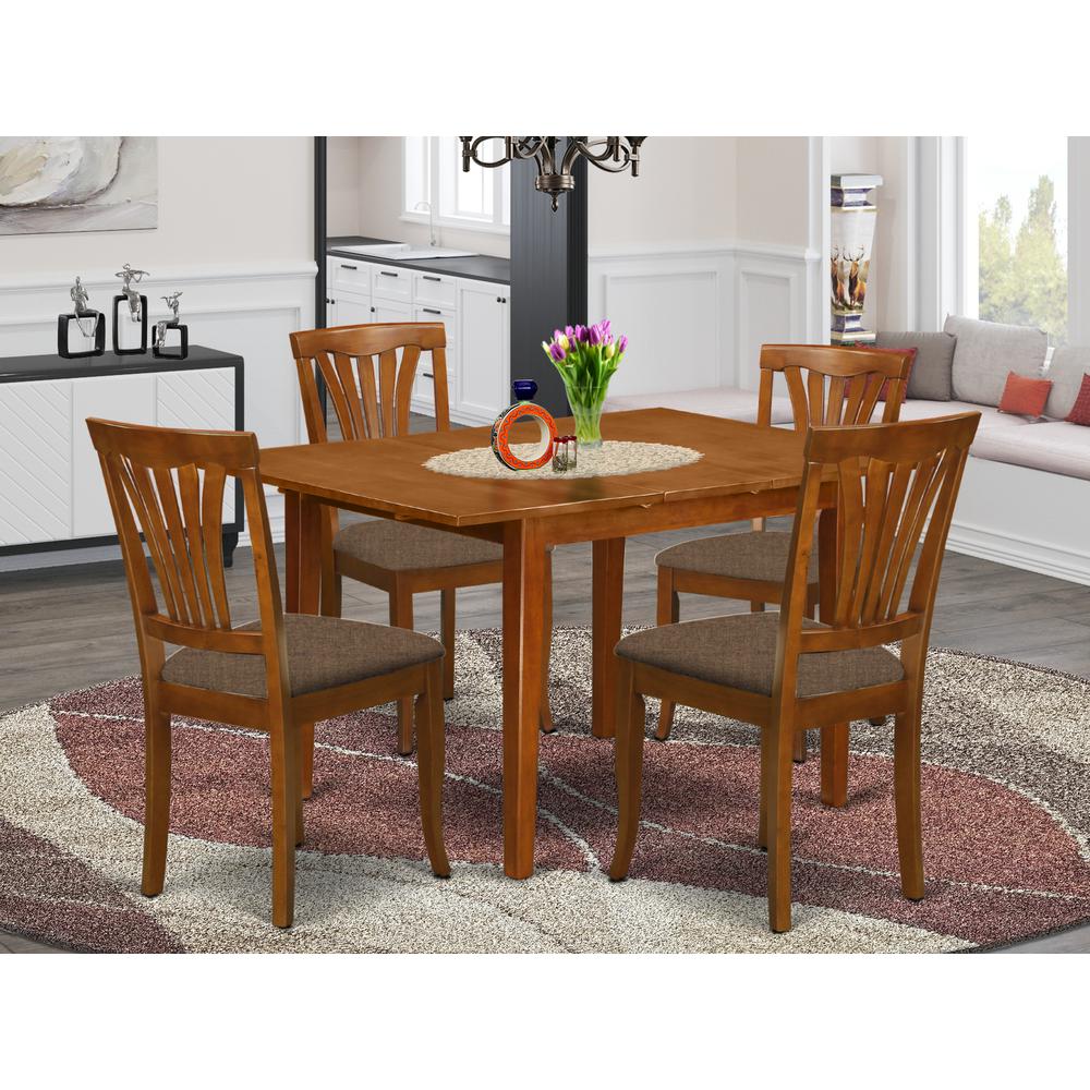 MLAV5-SBR-C 5 Pc dinette set for small spaces-Dining Tables and 4 Dining Chairs