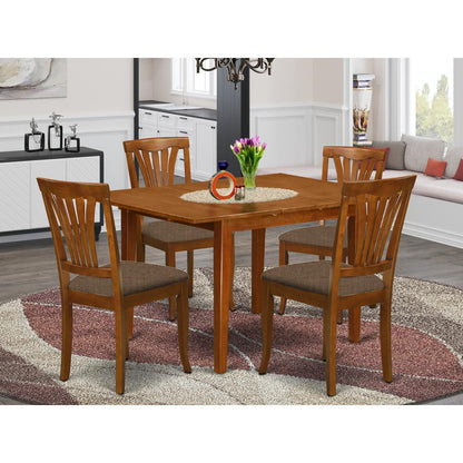 MLAV5-SBR-C 5 Pc dinette set for small spaces-Dining Tables and 4 Dining Chairs
