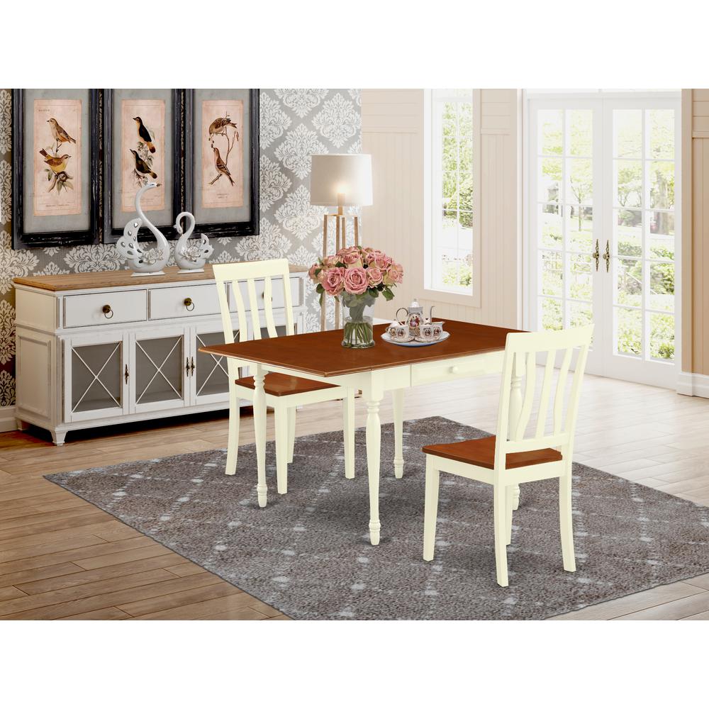 Dining Room Set Buttermilk & Cherry, MZAN3-WHI-W