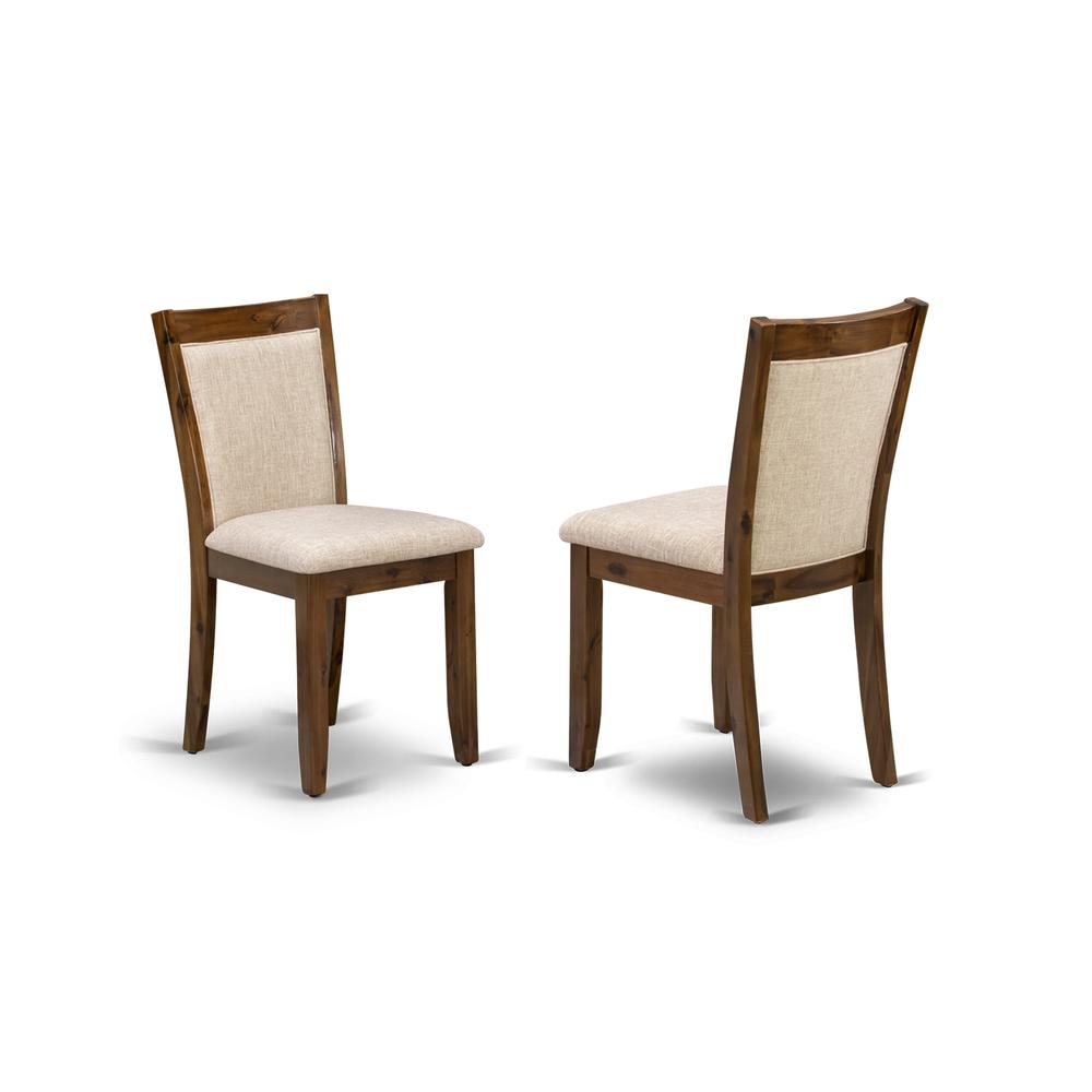 HBMZ5-AWN-04 5-Piece Dining Table Set Contains a Dining Table and 4 Light Tan Padded Chairs - Sand Blasting Antique Walnut Finish