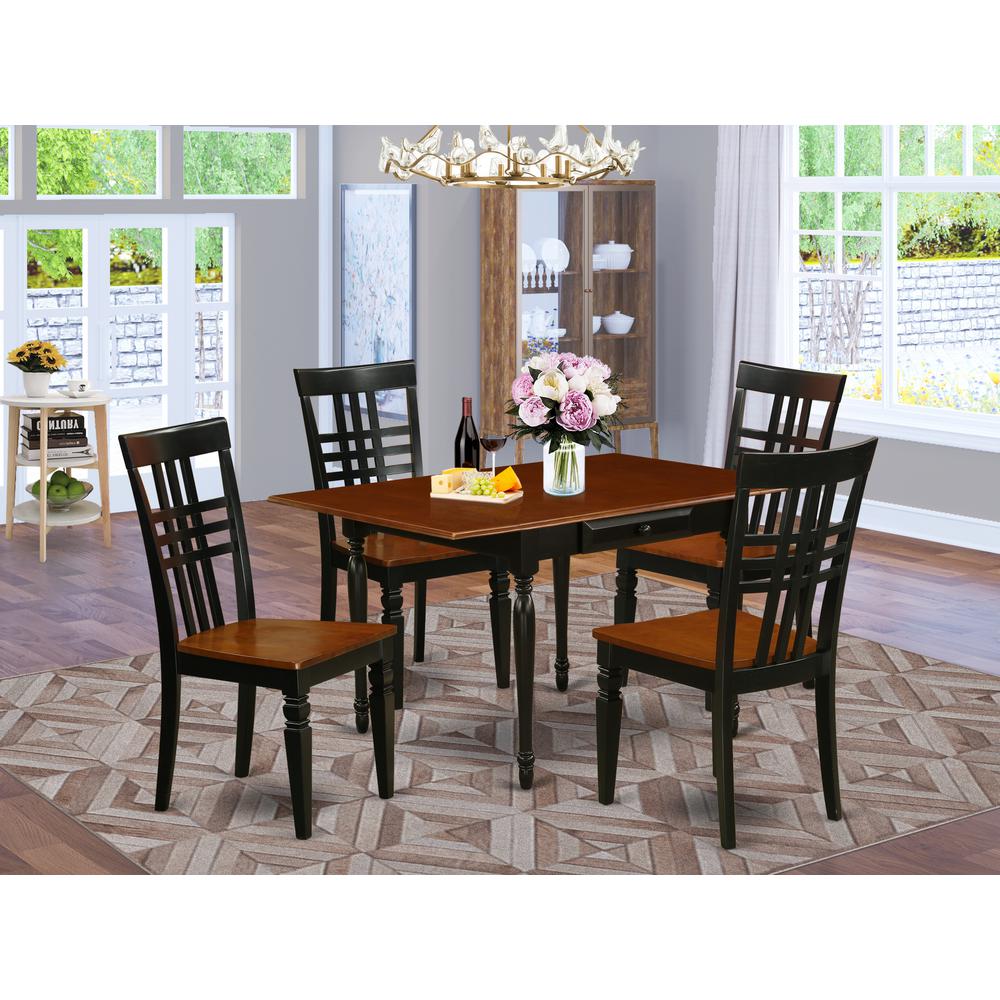 Dining Room Set Black & Cherry, MZLG5-BCH-W