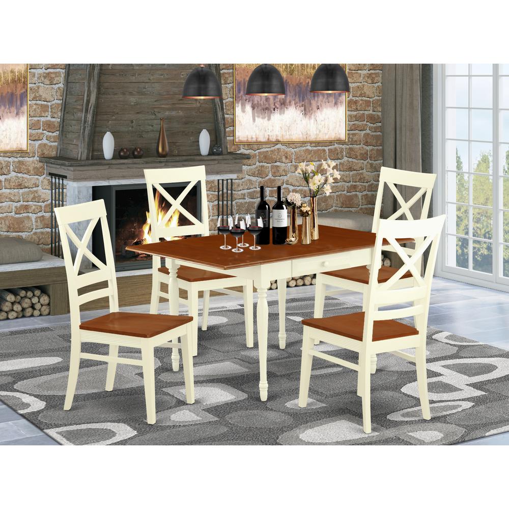 Dining Room Set Buttermilk & Cherry, MZQU5-WHI-W