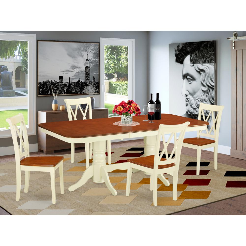 Dining Room Set Buttermilk & Cherry, NACL5-BMK-W