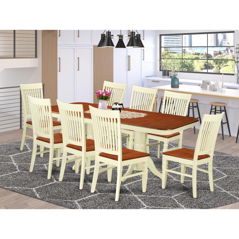 Dining Room Set Buttermilk & Cherry, NAWE9-BMK-W