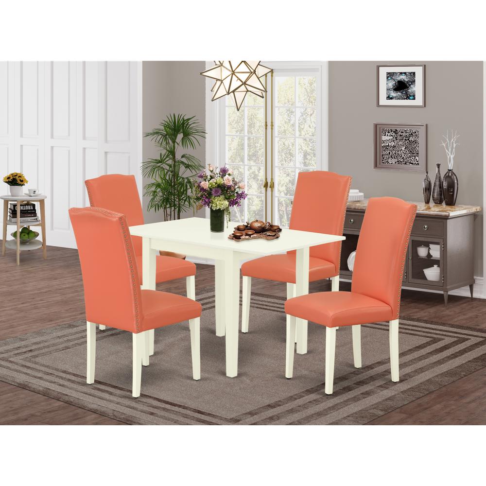 Dining Room Set Linen White, NDEN5-LWH-78
