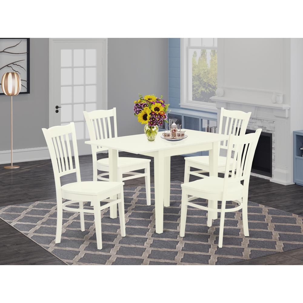 Dining Room Set Linen White, NDGR5-LWH-W
