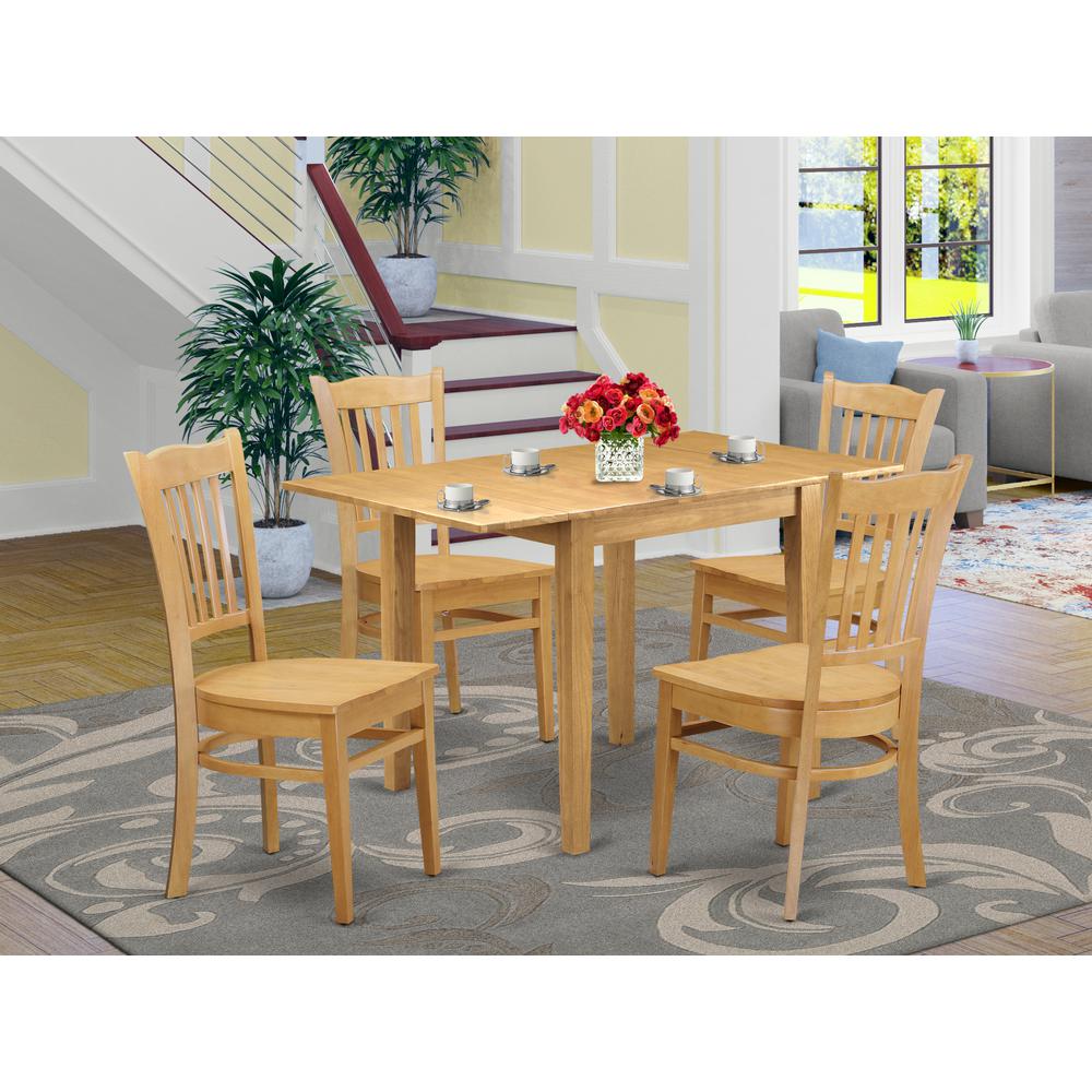 Dining Room Set Oak, NDGR5-OAK-W